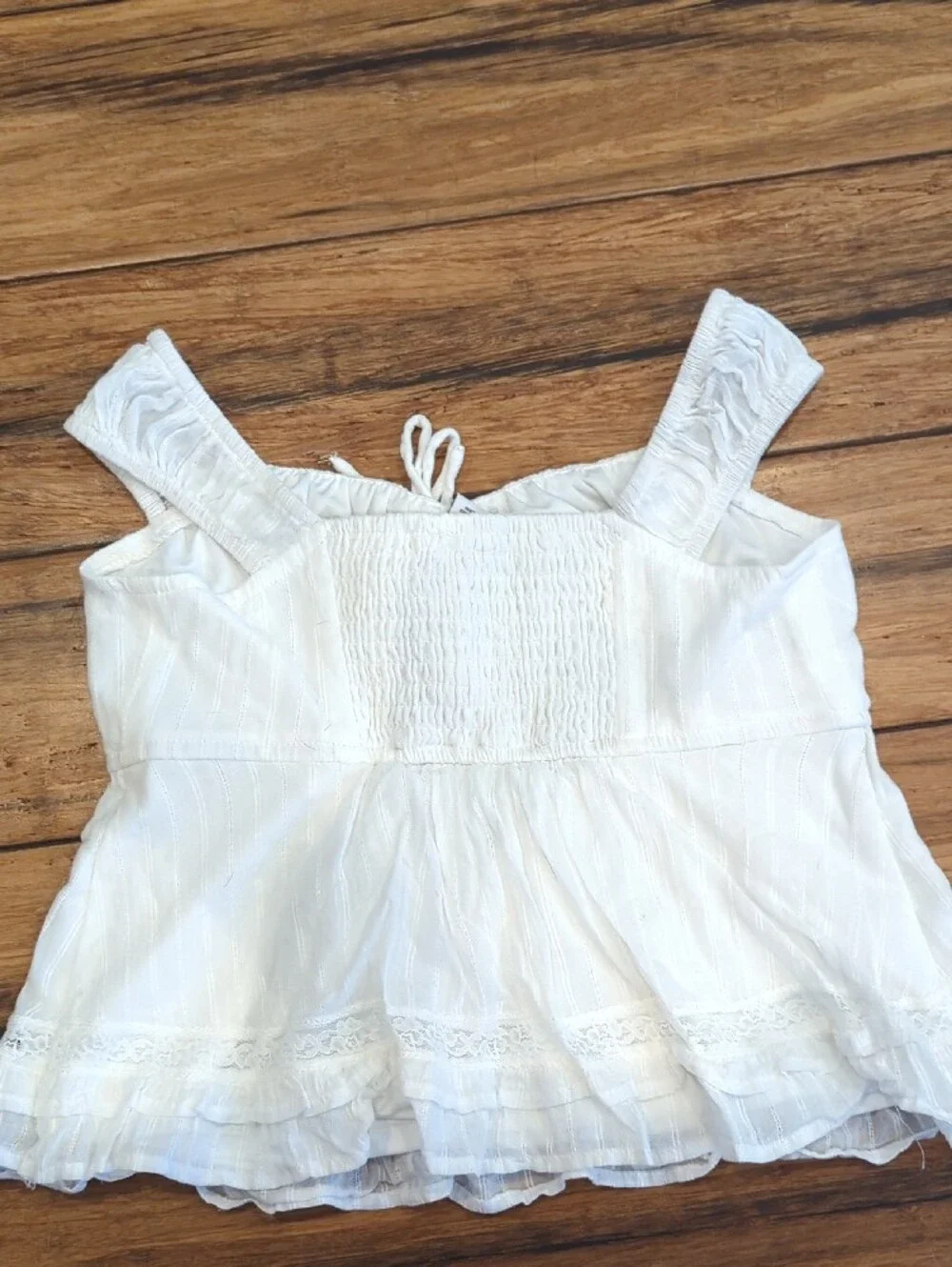 RSQ White Ruffle-Trim Top - Picture 3 of 3